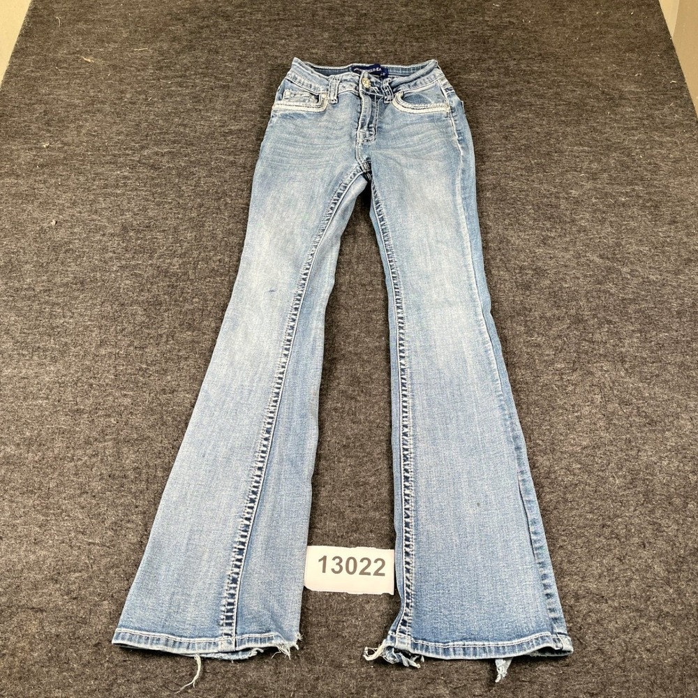 Westfield Eagle Flare Jeans Girls 10 Blue Fair Distressed Rhinestone 13022